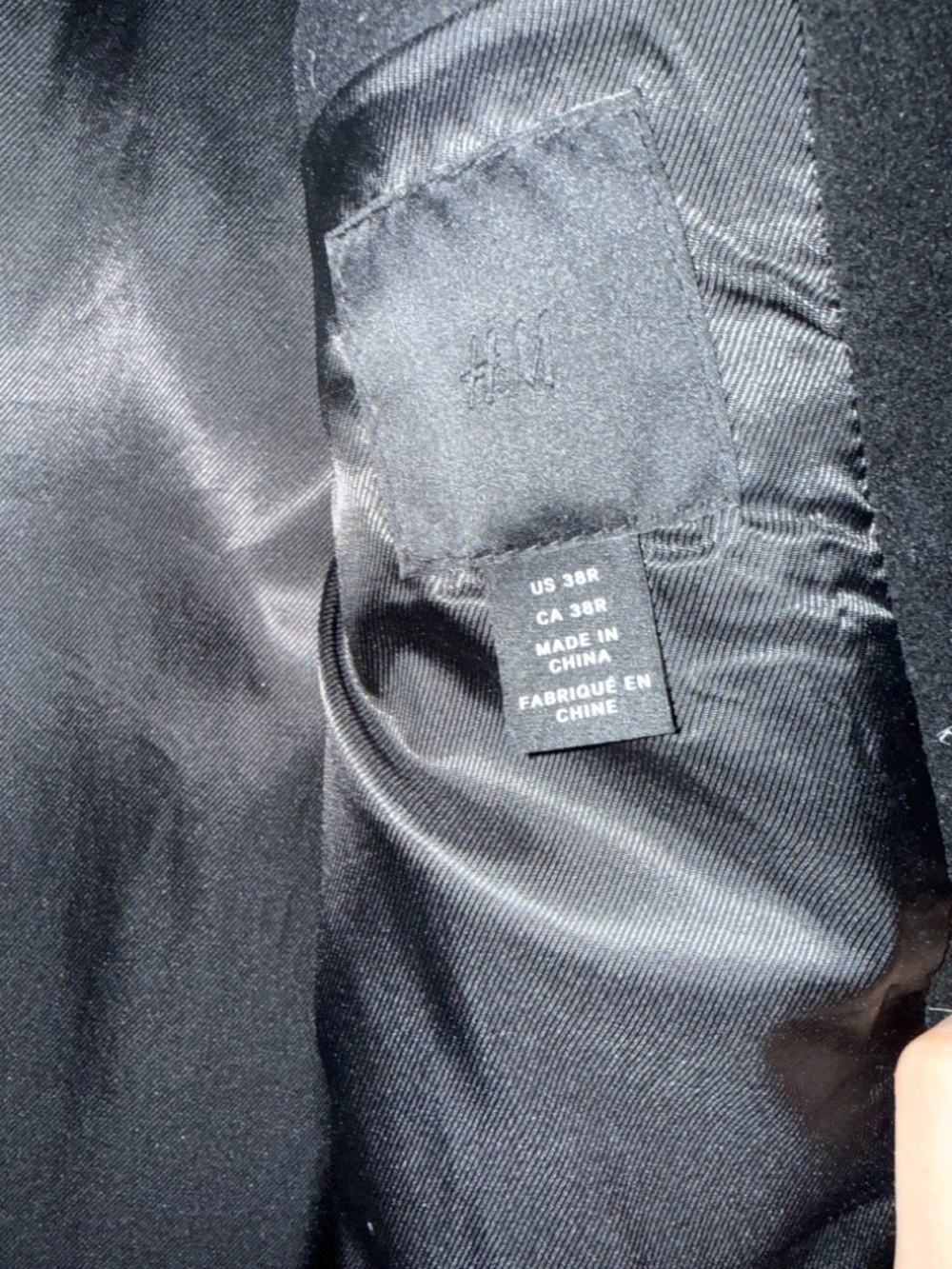H&M Black Coat Men’s Size 38R Minimal Button Front Jacket - Picture 2 of 4